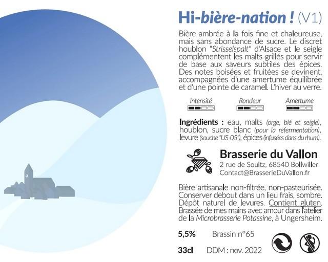 Hi-Bière-Nation ! 5.5%, Brasserie Du Vallon, France