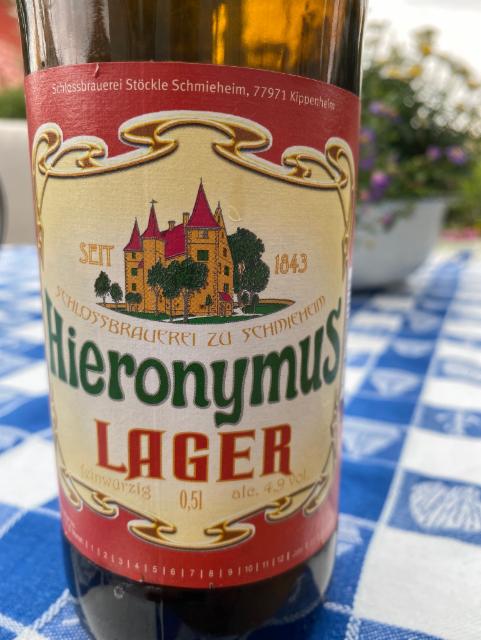 Hieronymus Lager 4.9%, Schlossbrauerei Stöckle Schmieheim, Germany