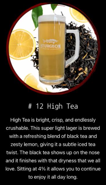 High Tea, Sturgeon Brewing Company