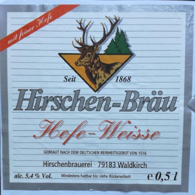 Hirschen Bräu Hefeweisse, Hirschenbrauerei Waldkirch
