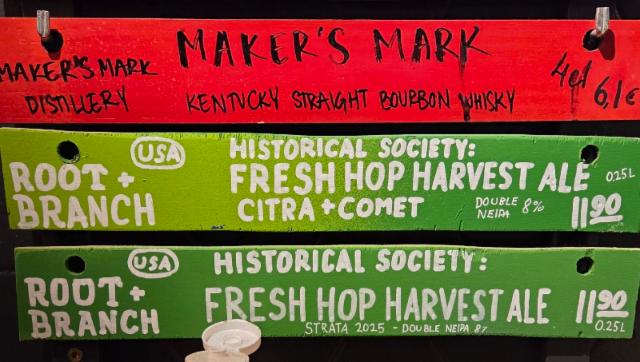 Historical Society: Fresh Hop Harvest Ale (Citra Comet) 8.0%, Root + Branch Brewing, United States