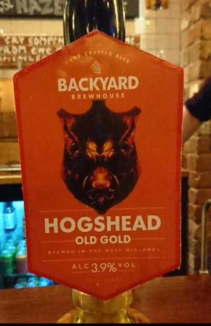 Hogshead Old Gold 3.9%, Backyard Brewhouse, England