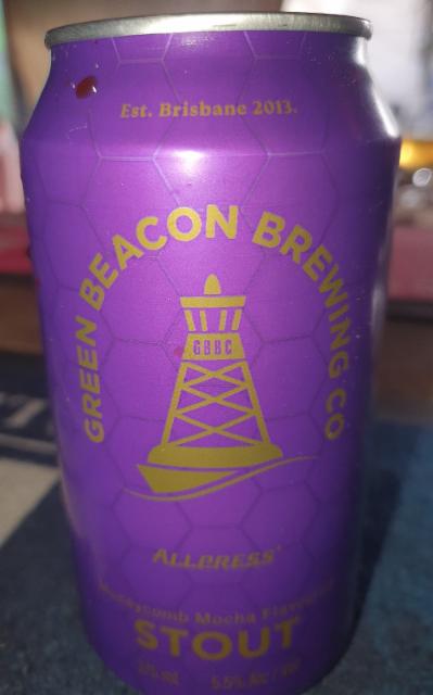 Honeycomb Mocha stout 5.5%, Green Beacon Brewing Co, Australia
