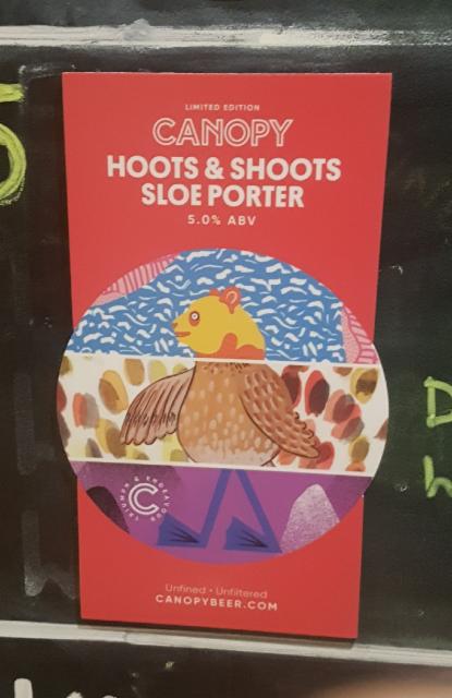 Hoots & Shoots Sloe Porter 5.0%, Canopy Beer Co, England