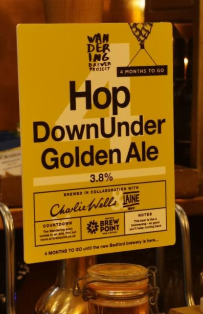 Hop Down Under Golden Ale 3.8%, Wandering Brewer Project, England