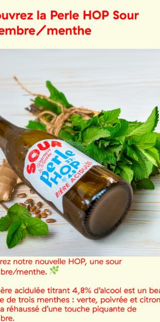 Perle Hop Sour Gingembre Menthe 4.8%, Brasserie Perle, France