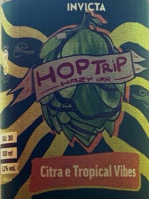 HOP TRIP HAZY IPA CITRA E TROPICAL VIBES 5.2%, Cervejaria Invicta, Brazil