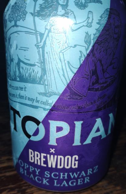 Hoppy Schwarz Black Lager 5.2%, Utopian Brewing Ltd., England