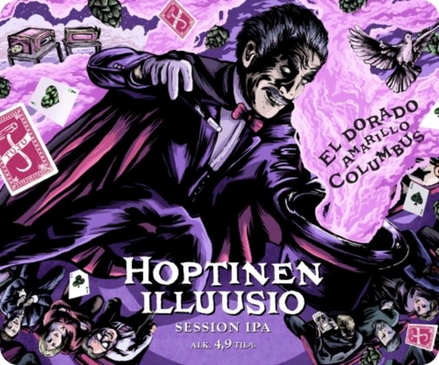 Hoptinen Illuusio: El Dorado, Amarillo, Columbus 4.9%, Panimoyhtiö Tuju, Finland