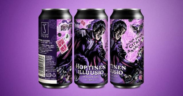 Hoptinen Illuusio: Nelson Sauvin, Citra, Amarillo 4.9%, Panimoyhtiö Tuju, Finland