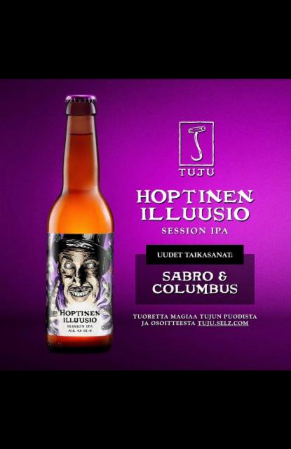Hoptinen Illuusio: Sabro & Columbus 4.9%, Panimoyhtiö Tuju, Finland