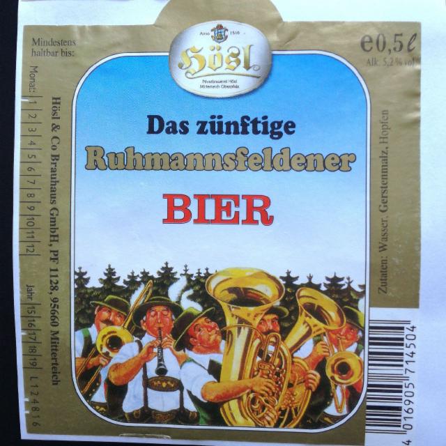 Das Zünftige Ruhmannsfeldener Bier 5.2%, Privatbrauerei Hösl, Germany