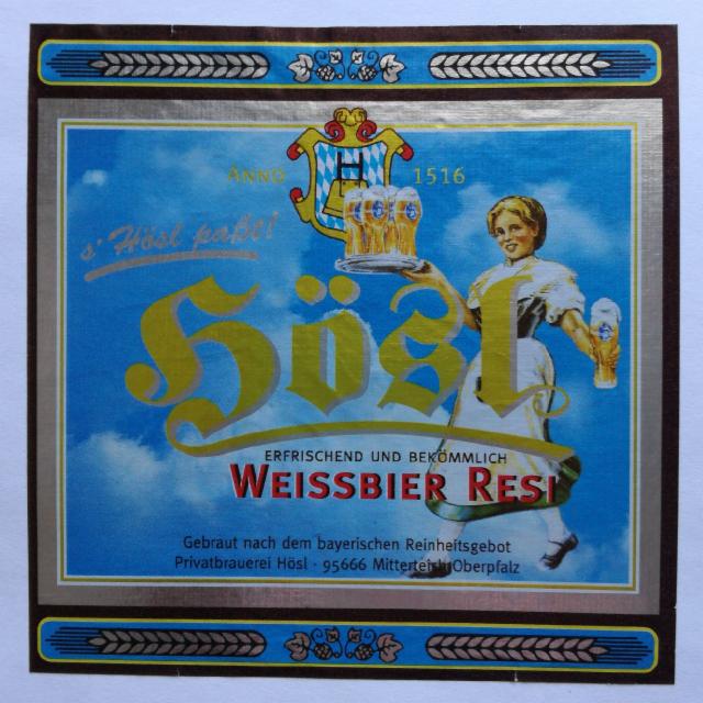 Weissbier Resi 5,5 %, Privatbrauerei Hösl, Germany