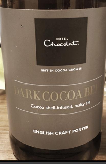 Hotel Chocolat. Dark Cocoa Beer 4.7%, Brewshed, England