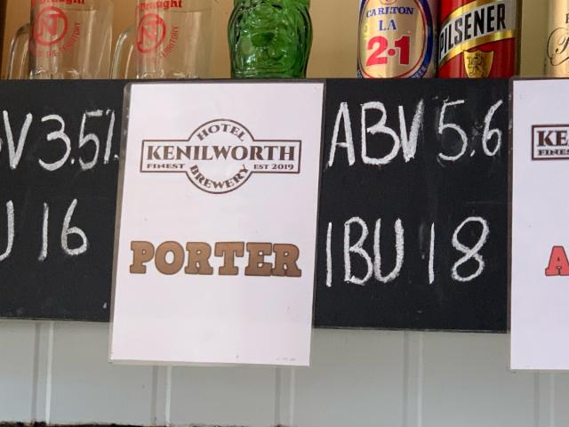 Hotel Kenilworth Brewery Porter 5.6%, Hotel Kenilworth Brewery, Australia