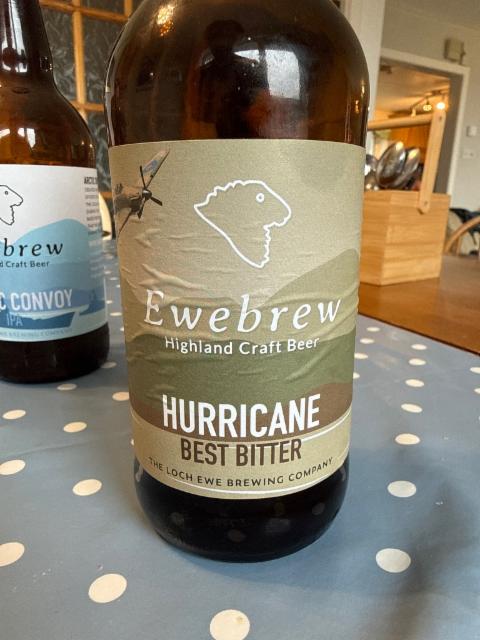 Hurricane. Best bitter 4.3%, The Loch Ewe Brewing Company Ltd, Scotland