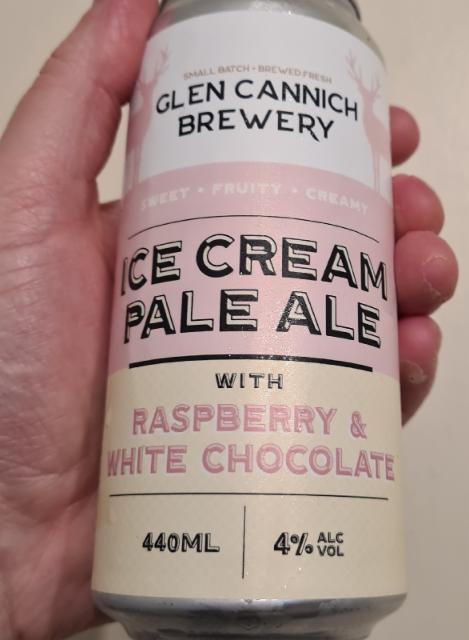 Ice Cream Pale Ale with Raspberry & White Chocolate 4.0%, Glen Cannich Brewery, Northern Ireland