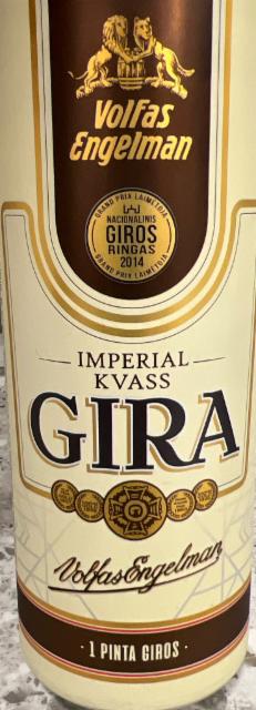 Imperial Kvass Gira 0.0%, Volfas Engelman (Olvi), Lithuania