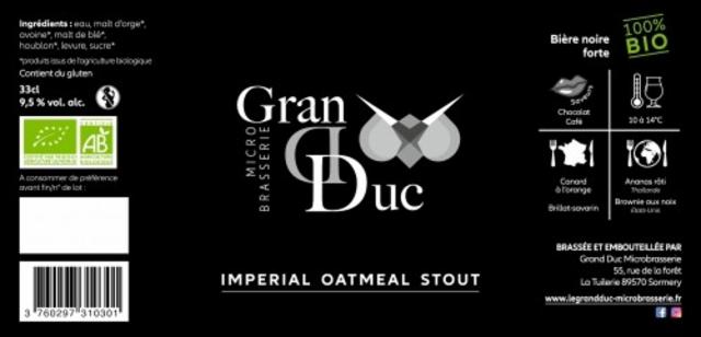 Grand Duc Imperial Oatmeal Stout 9.5%, Microbrasserie Grand Duc, France