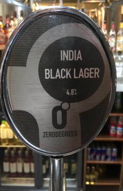 India Black Lager 4.8%, Zerodegrees, England
