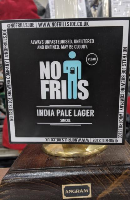 No Frills Joe India Pale Lager Simcoe 4.0%, No Frills Joe Brewing Company, England