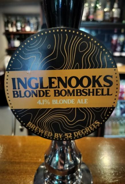 Inglenooks Blonde Bombshell 4.1%, 52 Degrees Brewing, England