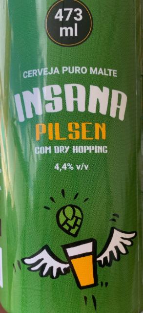 Insana Pilsen com Dry Hopping 4.4%, Cervejaria Insana, Brazil