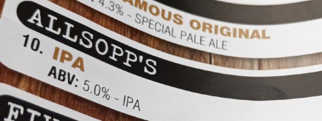 IPA 5.0%, Allsopp's, England