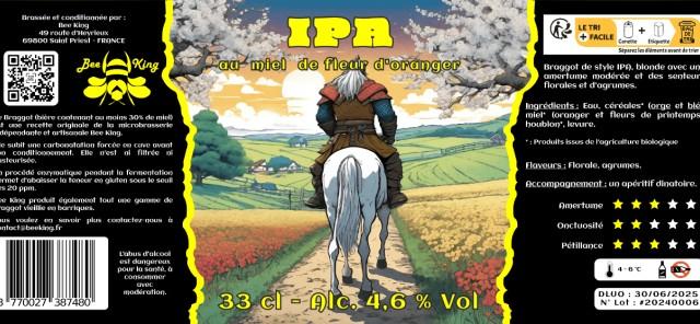 IPA Au Miel De Fleurs d'Oranger 4.6%, Bee King, France