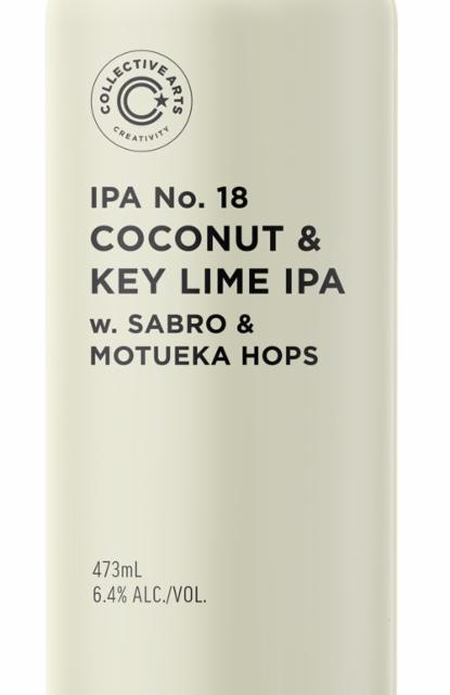 IPA No. 18 Coconut & Key Lime IPA 6.4%, Collective Arts Brewing, Canada