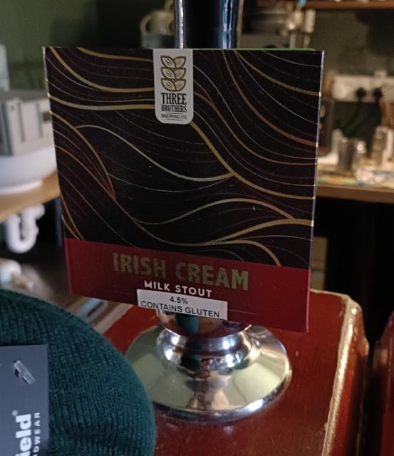 irish cream 4.5%, Three Brothers Brewing Co, England