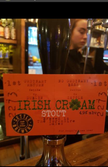 Irish Cream Stout 4.9%, Settle Brewery, England