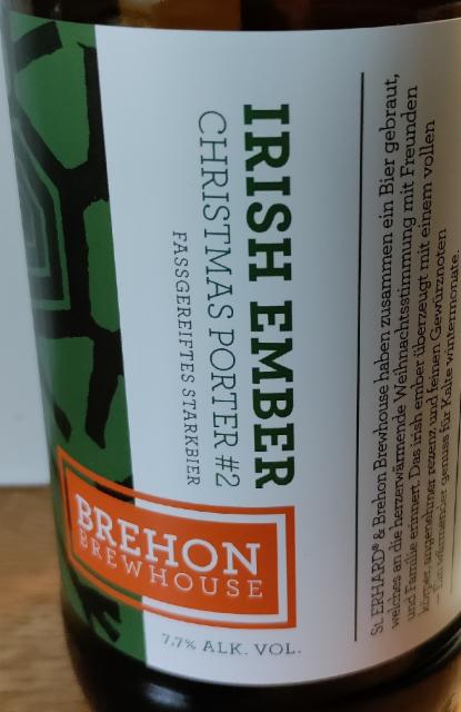 Irish Ember Christmas Porter # 2 7.7%, Brehon Brewhouse, Ireland