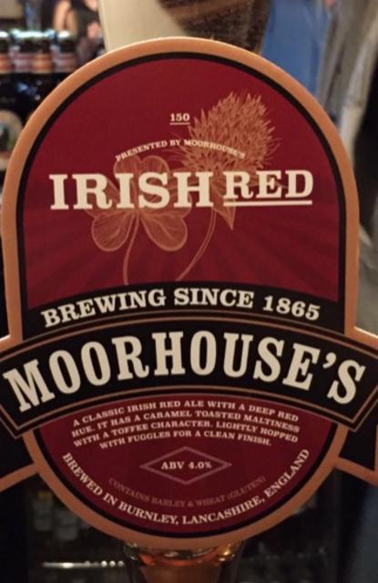 Irish Red 4.0%, Moorhouse's Brewery, England