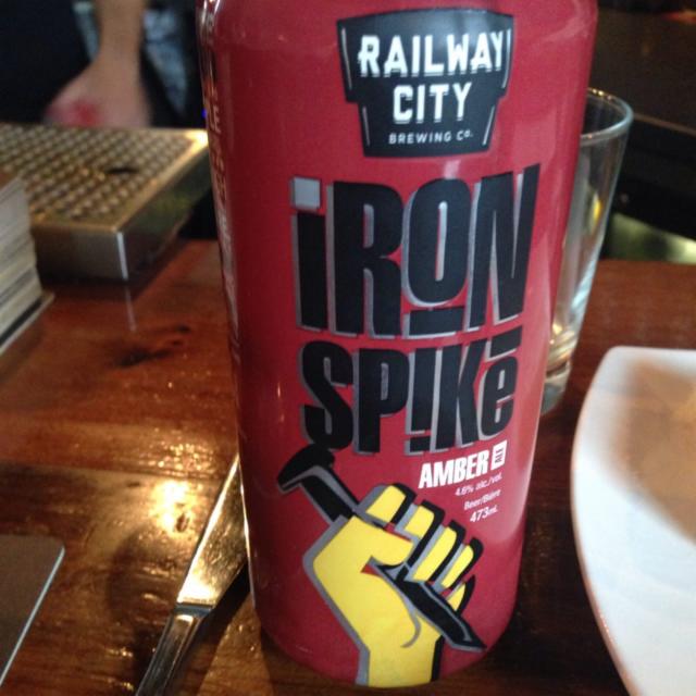 Iron Spike Amber Ale 4.6%, Railway City Brewing Company, Canada