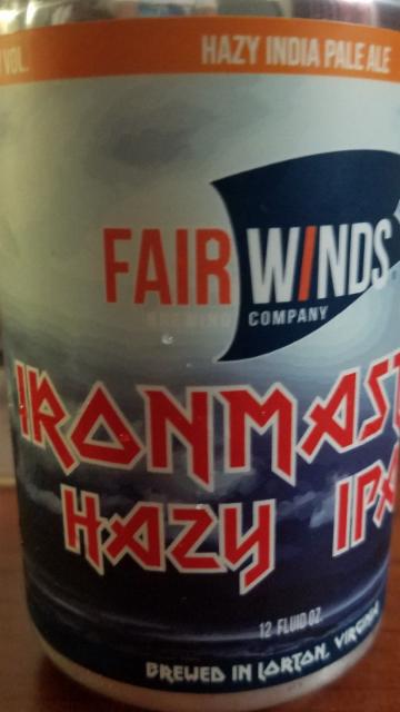 ironmaster hazy ipa 6.0%, Fairwinds brewing, United States