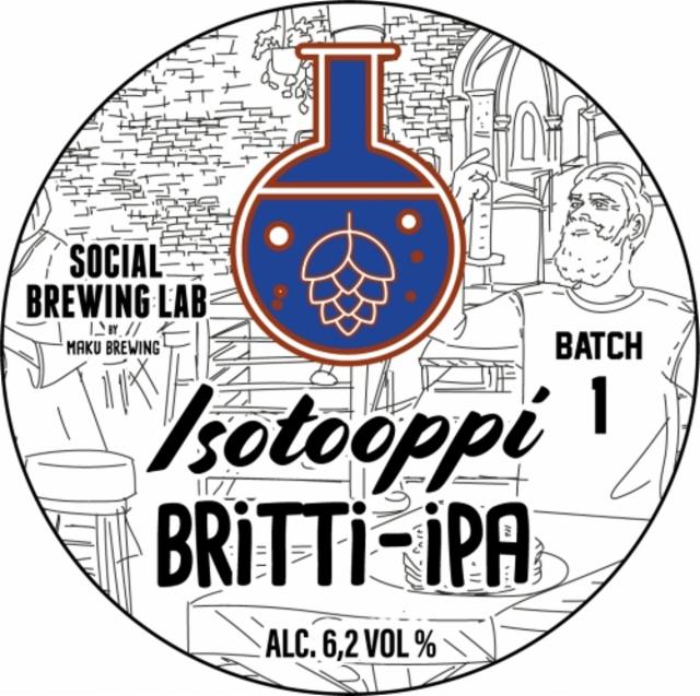 Isotooppi Britti-IPA #1 6.2%, Social Brewing Lab By Maku Brewing, Finland