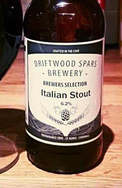 Italian Stout 6.2%, Driftwood Brewery, England