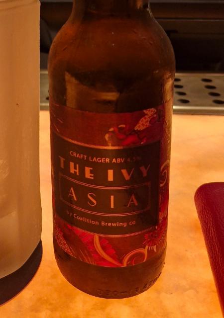 ivy asia lager 4.7%, Coalition Brewing Co, England