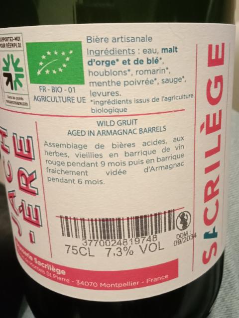 Jachère 7.3%, Sacrilège, France