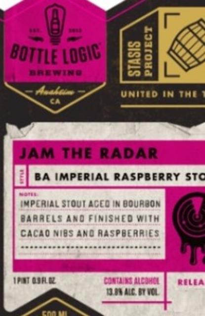Jam the Radar (2020) 14.9%, Bottle Logic Brewing, United States