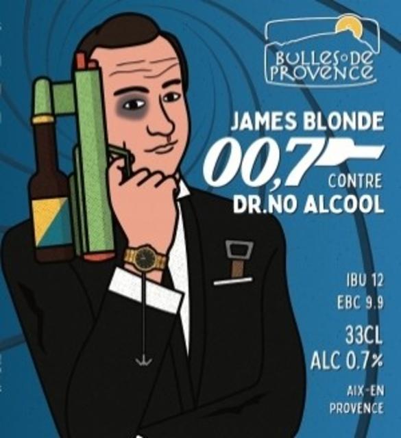James Blonde 00,7 Contre Dr. No Alcool 0.7%, Bulles De Provence - Brasserie De Puyricard, France