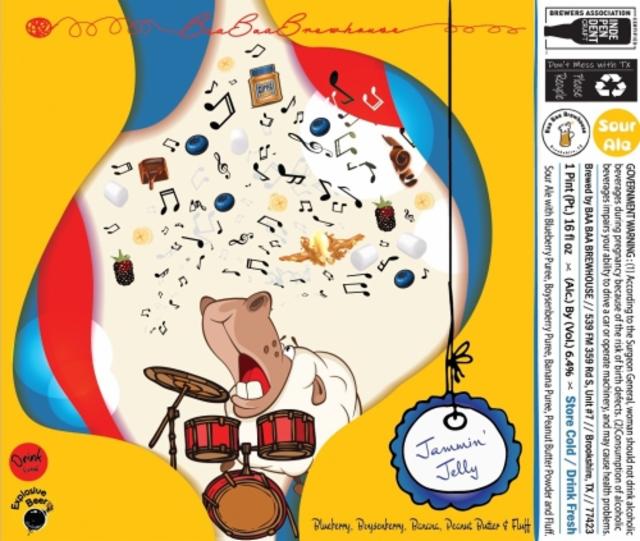 Jammin' Jelly - Blueberry, Boysenberry, Banana, Peanut Butter & Fluff 6.4%, Baa Baa Brewhouse, United States