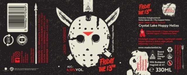 Jason Voorhees - Crystal Lake Hoppy Helles 4.1%, Mad Scientist, Hungary