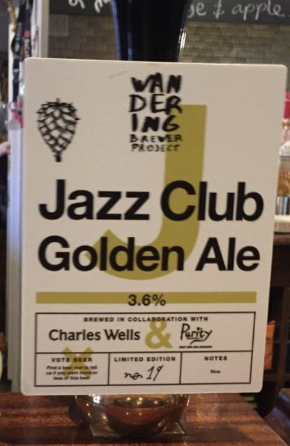 Jazz Club Golden Ale 3.6%, Wandering Brewer Project, England