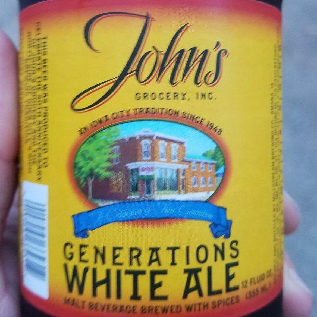 John's Generations White Ale 5.2%, Millstream Brewing Company, United States