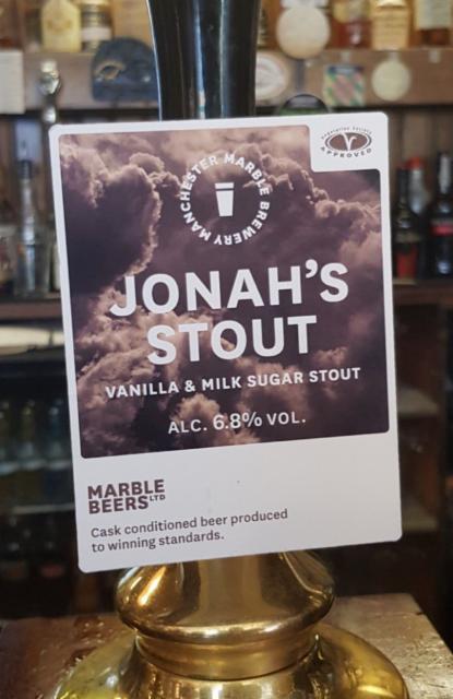 Jonah's Stout 6.8%, Marble Beers, England