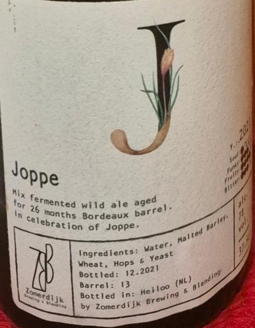 Joppe 7.0%, Zomerdjik Brewing & Blending, Netherlands