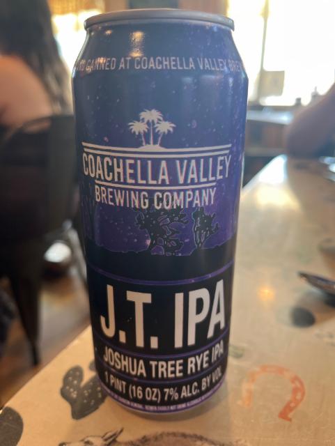 Joshua Tree Rye IPA (J.T. IPA) 7.0%, Coachella Valley Brewing, United States