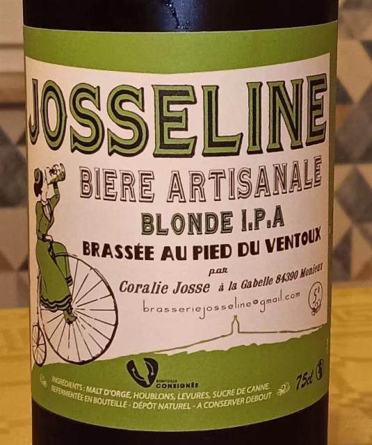 Josseline Blonde IPA 5.0%, Brasserie Josseline, France
